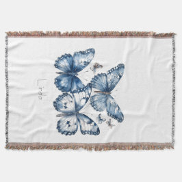 Schmetterlinge in Delft Blue, anpassbar Decke