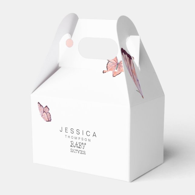 Schmetterlinge in der Air Girl Babydusche Weiß Geschenkschachtel (Vorderseite)