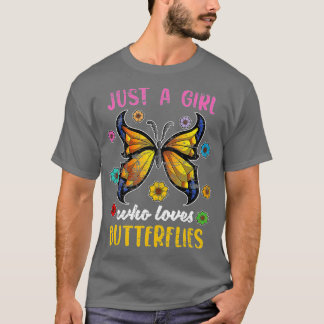 Schmetterlinge in der Natur Tiermädchen Frauen Ins T-Shirt