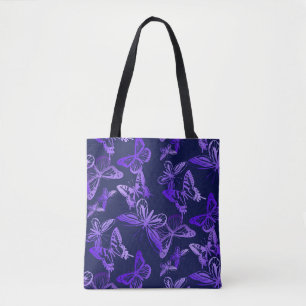 Schmetterlinge in der violetten Taschen-Tasche