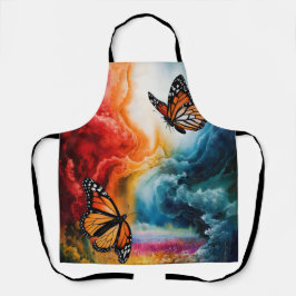 Schmetterlinge in einem bunten Sturm. Schürze
