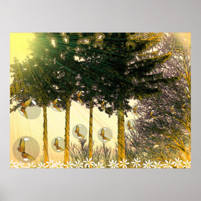 Schmetterlinge in einer Blase Poster (Vorne)