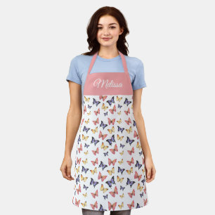 Schmetterlinge in Rosa und Lila mit individuellem Schürze