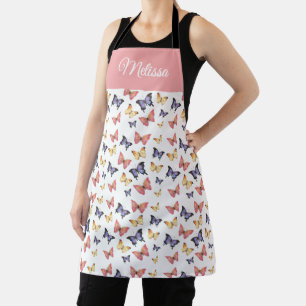 Schmetterlinge in Rosa und Lila mit individuellem Schürze