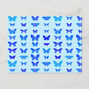 Schmetterlinge, Indigo, Himmelblau Postkarte