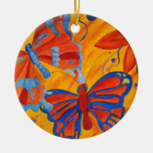 Schmetterlinge Keramik Ornament