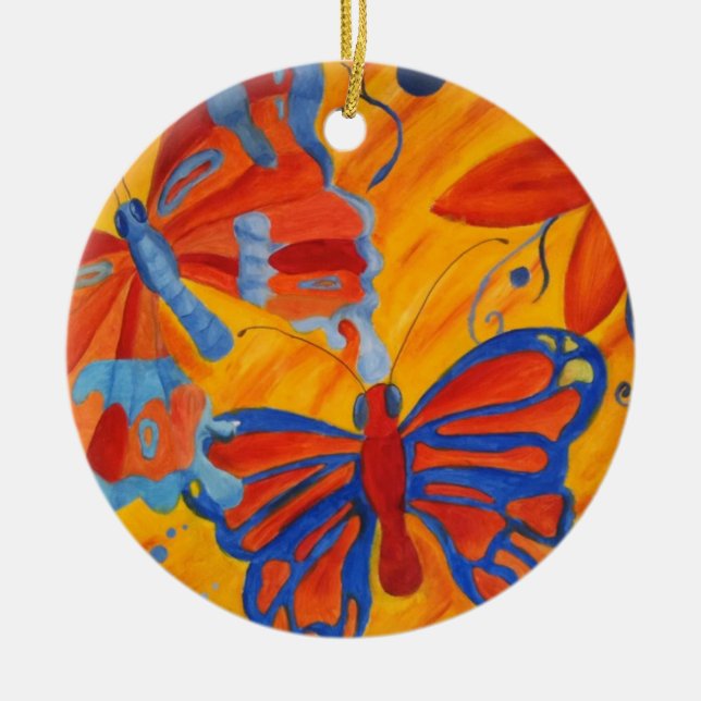Schmetterlinge Keramik Ornament (Vorne)