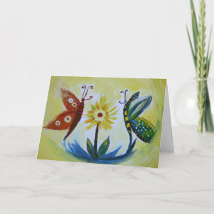 Schmetterlinge Kunst Zeichnend Grußkarte Karte