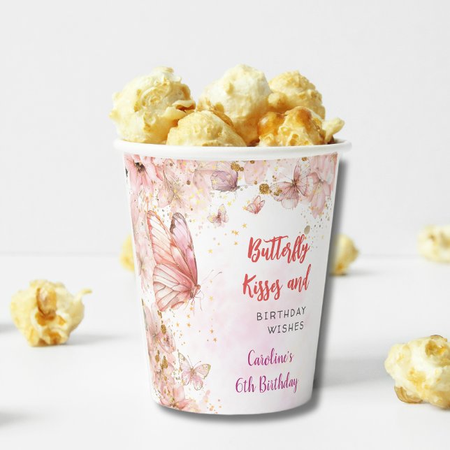 Schmetterlinge küssen und Geburtstagswünsche Pappbecher (Von Creator hochgeladen)
