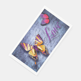 Schmetterlinge Liebe blau Serviette