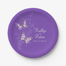 Schmetterlinge lila Hochzeitspapiere Teller