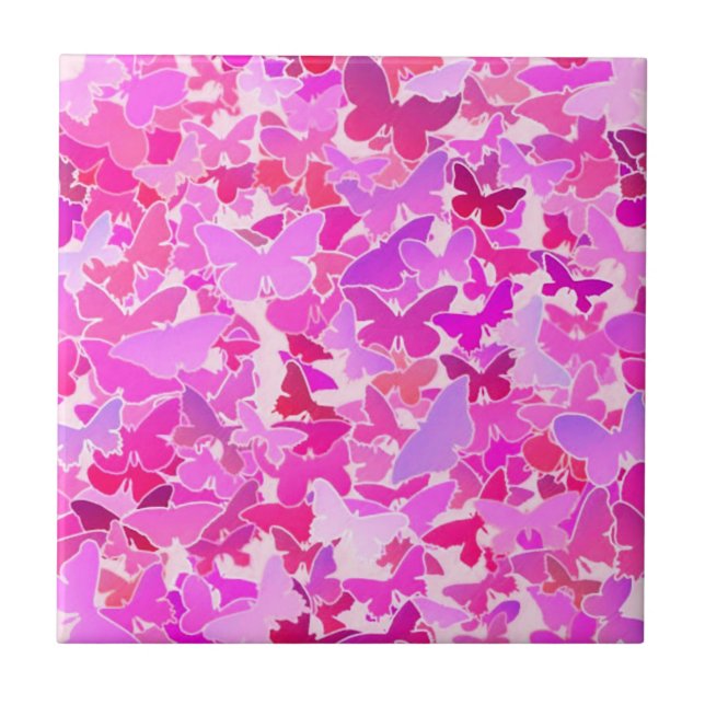 Schmetterlinge, lila, Lavendel, rosa Fliese (Vorderseite)