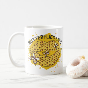 Schmetterlinge Lippen Kaffeetasse