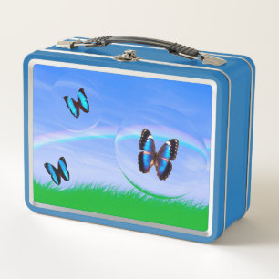 Schmetterlinge Metall Brotdose