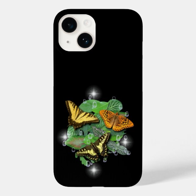 Schmetterlinge mit Blätter Raindrops Stars Case-Mate iPhone Hülle (Rückseite)