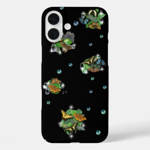 Schmetterlinge mit Blätter Raindrops Stars und Per iPhone 16 Plus Hülle