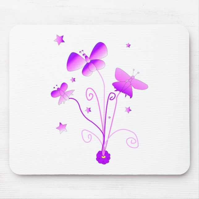 Schmetterlinge mit Blume Mousepads (Vorne)
