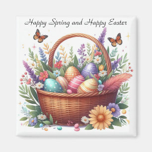 Schmetterlinge mit Eiern im Korbgeflecht Magnet