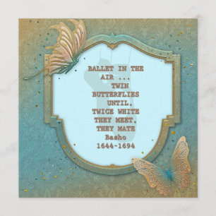 Schmetterlinge mit Haiku von Basho laden Einladung