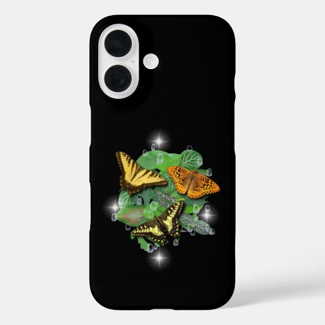 Schmetterlinge mit Leaf Raindrops und Stars Case-Mate iPhone Hülle (Rückseite)