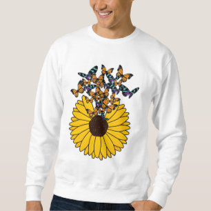 Schmetterlinge mit Sonnenblumen Sweatshirt