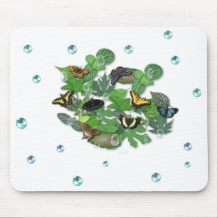 Schmetterlinge, mit wem, Regentropfen Perlen Mousepad