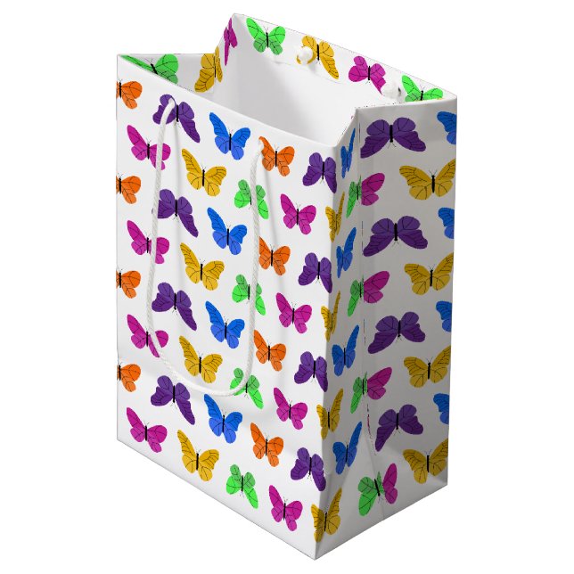 Schmetterlinge Mittlere Geschenktüte (Vorderseite Schrägansicht)