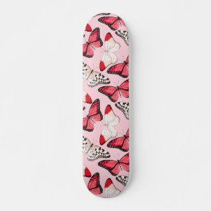 Schmetterlinge Moderne Natur Girly Pink Skateboard