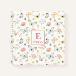 Schmetterlinge Monogramm Notizbuch Journal
