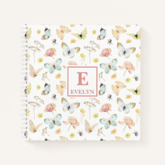 Schmetterlinge Monogramm Notizbuch Journal