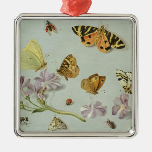 Schmetterlinge, Motten und andere Insekten Silbernes Ornament