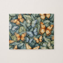 Schmetterlinge Muster Blau Grün Gelbe Schattierung