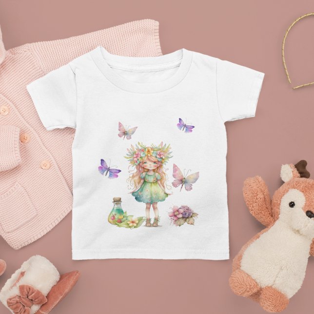 Schmetterlinge niedliche Feen und Blume Baby T-shirt (Von Creator hochgeladen)