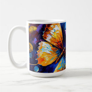 Schmetterlinge Ölgemälde Design 3 Tasse Kaffee