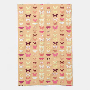 Schmetterlinge, orange, gelb und korallen geschirrtuch