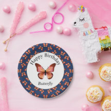 Schmetterlinge Orange Pink Black Pattern