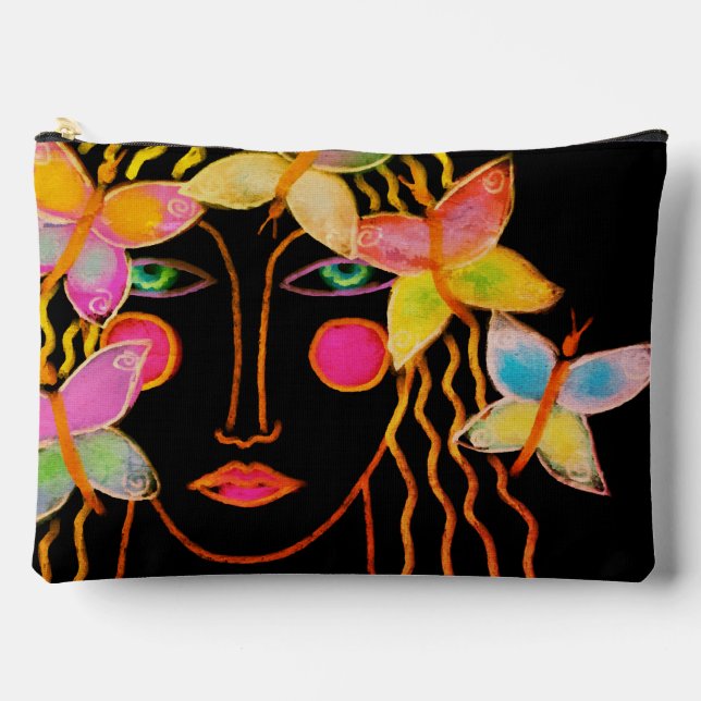 Schmetterlinge Original Abstrakte Kunst Zubehörtasche (Vorderseite)