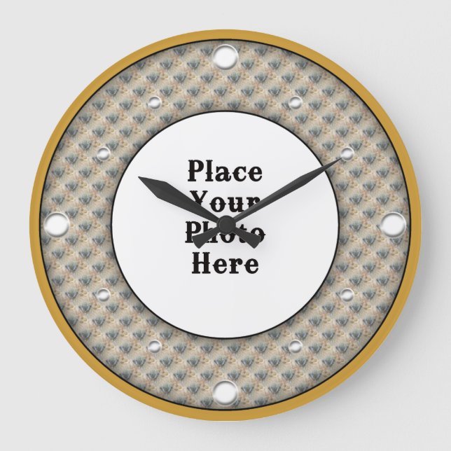 Schmetterlinge rahmen Ihr Foto an der Wand Große Wanduhr (Vorderseite)