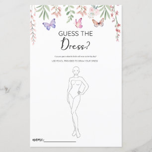 Schmetterlinge Raten Sie das Dress Brautparty Game
