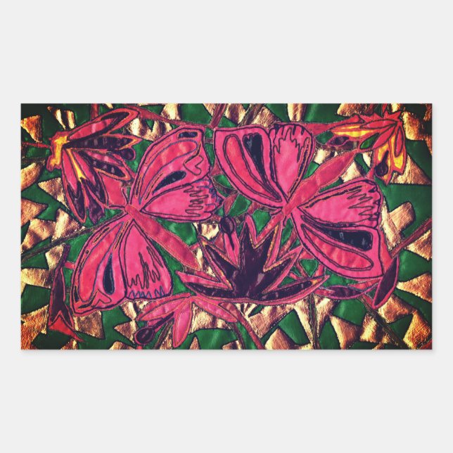 Schmetterlinge Rechteckiger Aufkleber (Vorderseite)