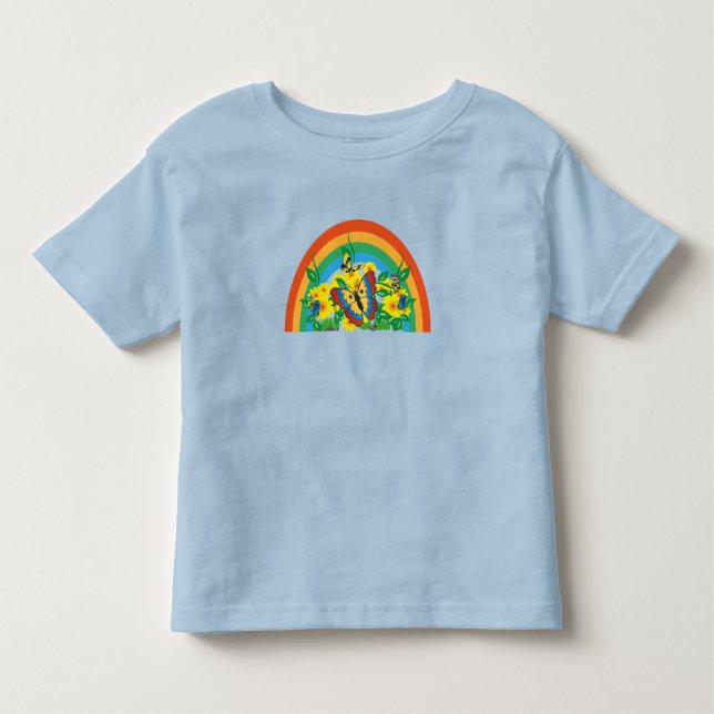 Schmetterlinge - Regenbogen Kleinkind T-shirt (Vorderseite)