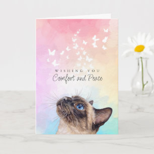 Schmetterlinge Regenbogen Siamesische Katze Verlus Karte