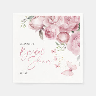 Schmetterlinge Rosa Brautparty Serviette