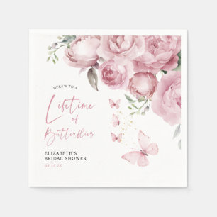 Schmetterlinge Rosa Florale Hochzeitsdusche Serviette