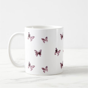 Schmetterlinge Rosa Satin fliegende Tierfeminine Tasse