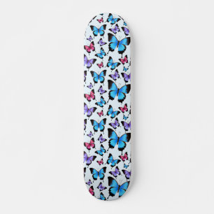 Schmetterlinge Rosa Türkis Mädchenhaft Verspielt Skateboard