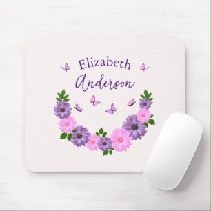 Schmetterlinge rosa und Lila Mousepad