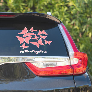 Schmetterlinge Rosa Weiß Auto Aufkleber