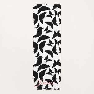 Schmetterlinge Schwarz Muster Yoga Mat Yogamatte