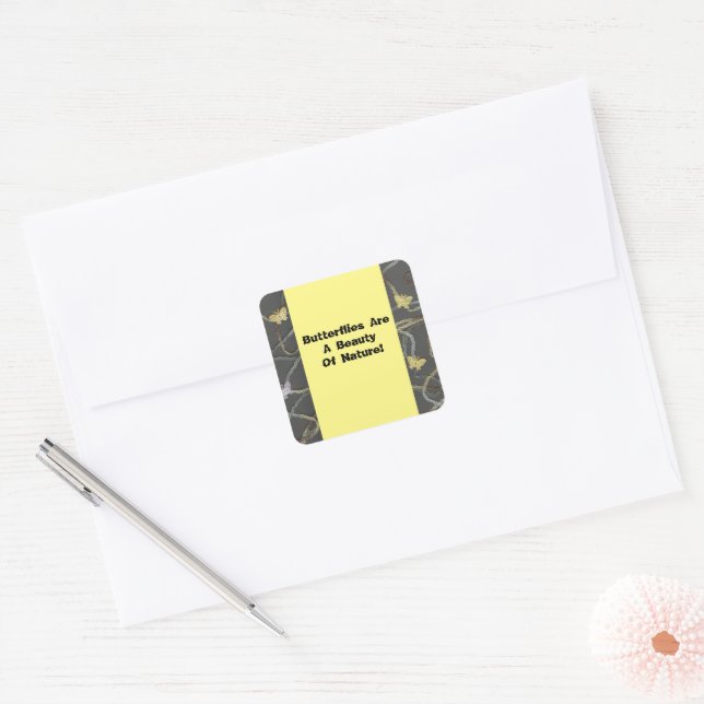 Schmetterlinge sind eine Schönheit Quadratischer Aufkleber (Umschlag)